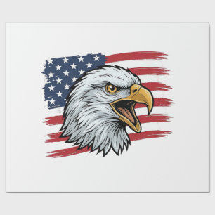 Patriotic Eagle Flag Vintage Vector Design_1 Wrapping Paper