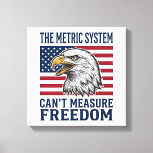 Patriotic Eagle Freedom Quote Vintage Vector Shirt Canvas Print