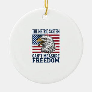 Patriotic Eagle Freedom Quote Vintage Vector Shirt Ceramic Tree Decoration