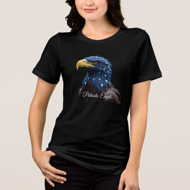 Patriotic Eagle girl t-shirt Tri-Blend Shirt (Front)