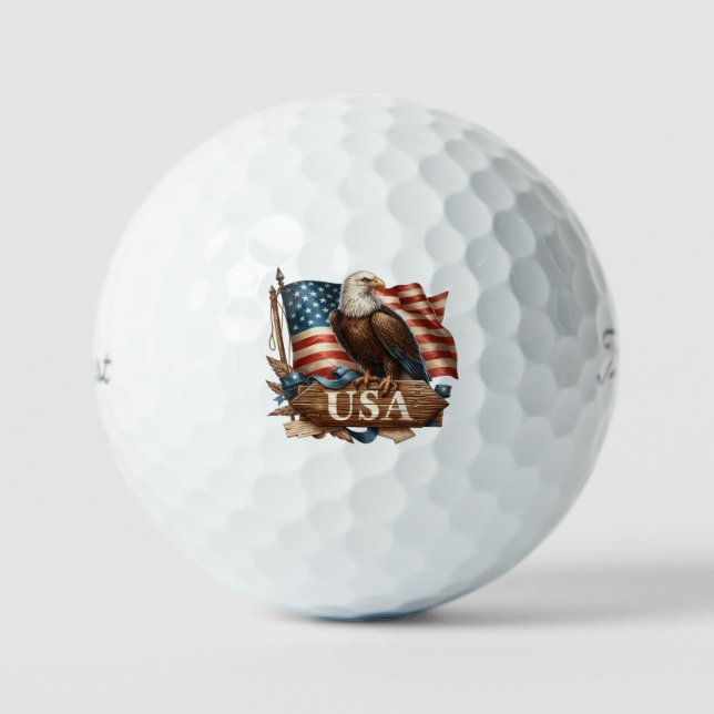 Patriotic Eagle Golf Balls (Front)
