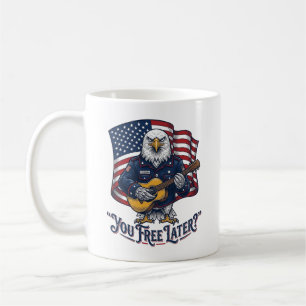 Patriotic Eagle Guitar Vintage Coffee Mug