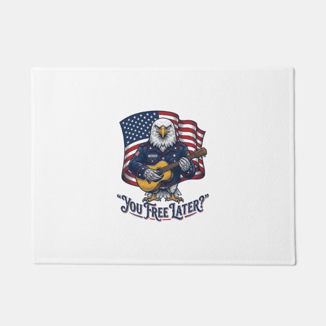 Patriotic Eagle Guitar Vintage Doormat (Front)