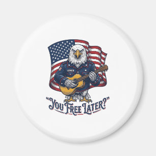 Patriotic Eagle Guitar Vintage Magnet