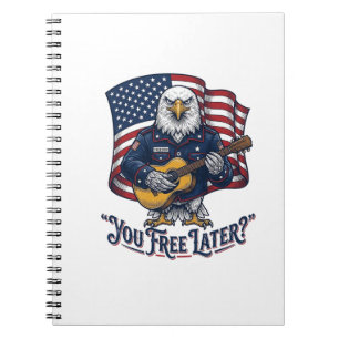 Patriotic Eagle Guitar Vintage Notebook