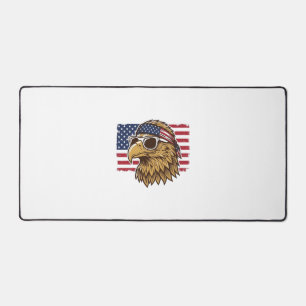 Patriotic Eagle Head Vintage Engraving Graphic_1 Desk Mat