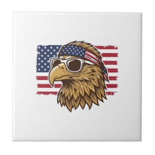 Patriotic Eagle Head Vintage Engraving Graphic_1 Tile