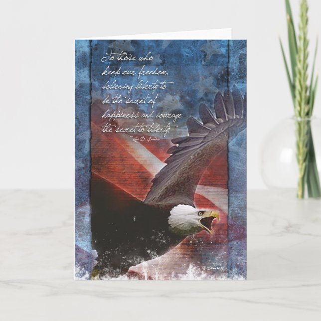 Patriotic Eagle in Flight Card (Front)