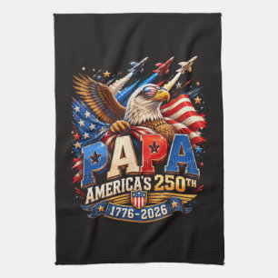 Patriotic Eagle Jets America 250th Tea Towel
