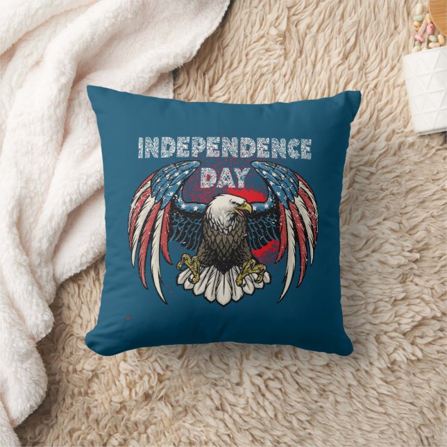 Patriotic Eagle July 4th Of July Fourth July Cushion (Blanket)