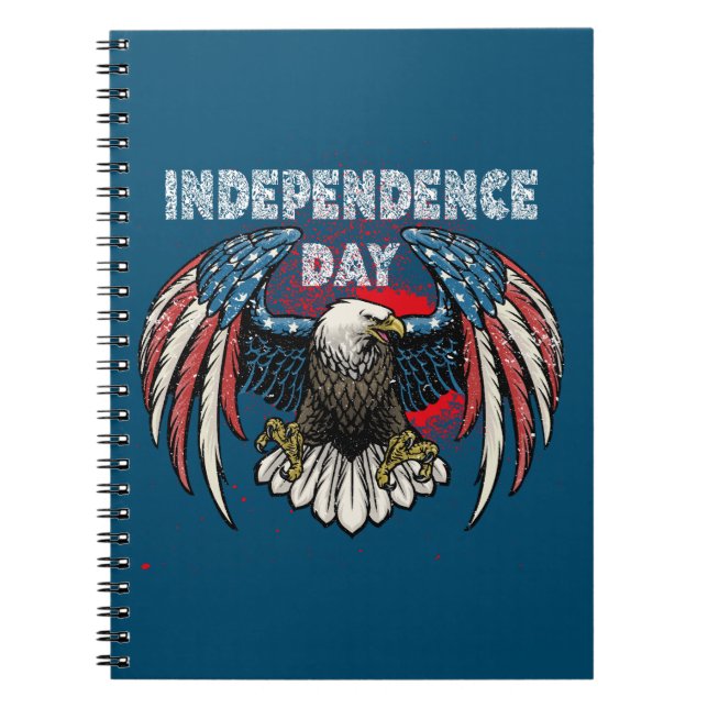Patriotic Eagle July 4th Of July Fourth July Notebook (Front)