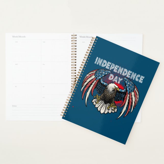 Patriotic Eagle July 4th Of July Fourth July Planner (Display)