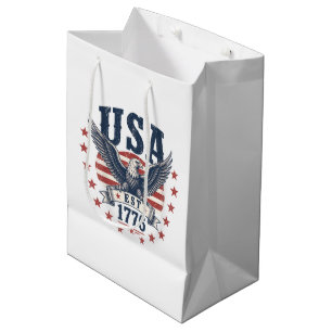 Patriotic eagle July 4th party  Medium Gift Bag