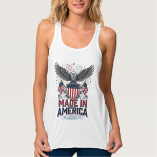 Patriotic Eagle Made in America 4th of July Shirt_ Singlet