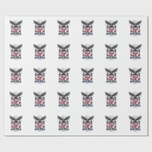 Patriotic Eagle Made in America 4th of July Shirt_ Wrapping Paper