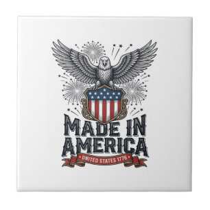 Patriotic Eagle Made in America Vintage Tile