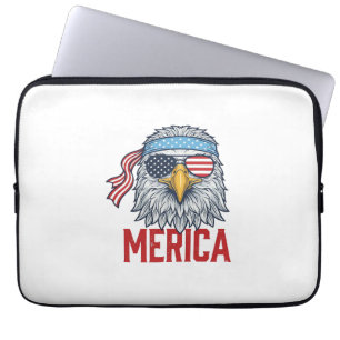 Patriotic Eagle Merica Vintage Engraving Shirt Des Laptop Sleeve