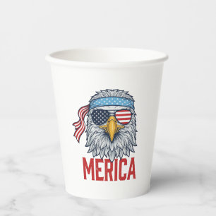 Patriotic Eagle Merica Vintage Engraving Shirt Des Paper Cups