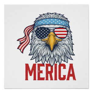 Patriotic Eagle Merica Vintage Engraving Shirt Des Poster