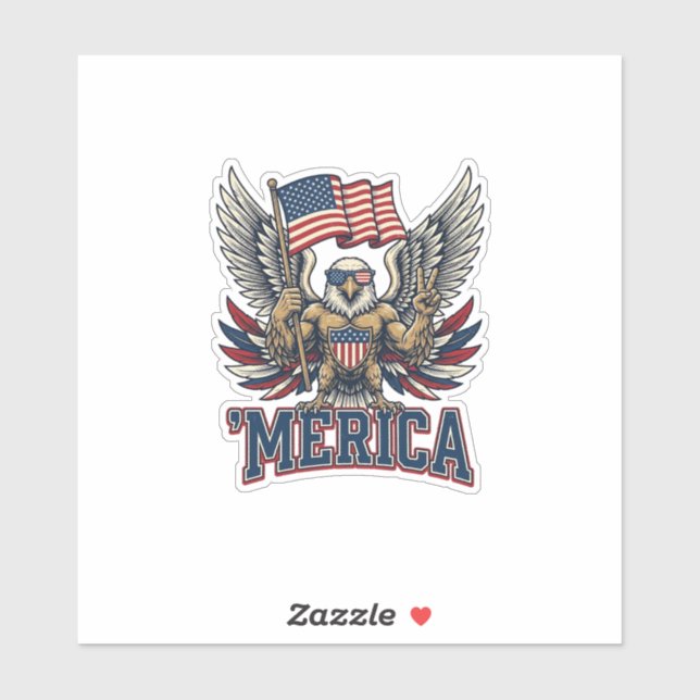 Patriotic Eagle Merica Vintage Vector Shirt Design (Sheet)
