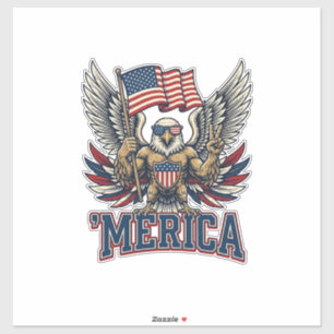 Patriotic Eagle Merica Vintage Vector Shirt Design