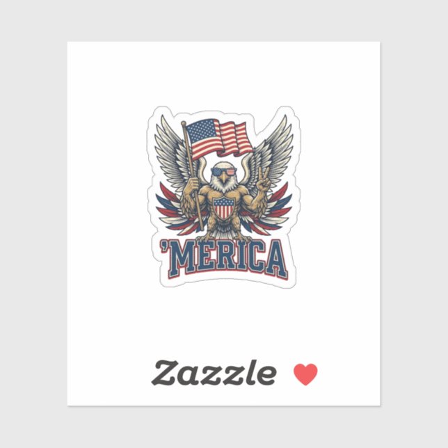 Patriotic Eagle Merica Vintage Vector Shirt Design (Sheet)