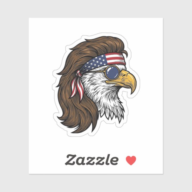 Patriotic Eagle Mullet Vintage Engraving Vector De (Sheet)
