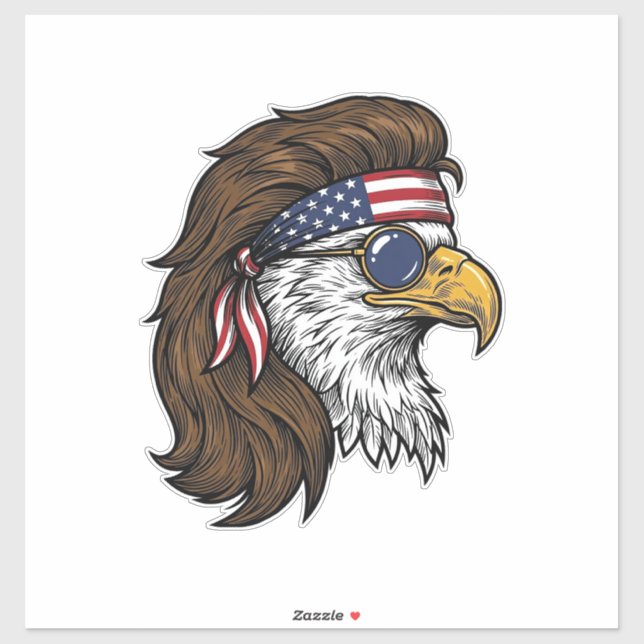 Patriotic Eagle Mullet Vintage Engraving Vector De (Sheet)