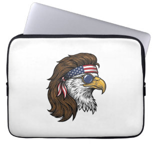 Patriotic Eagle Mullet Vintage Engraving Vector De Laptop Sleeve