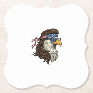 Patriotic Eagle Mullet Vintage Engraving Vector De Paper Coaster