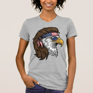 Patriotic Eagle Mullet Vintage Engraving Vector De T-Shirt