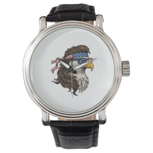 Patriotic Eagle Mullet Vintage Engraving Vector De Watch