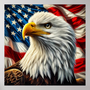 Patriotic Eagle Poster