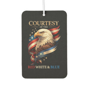 Patriotic Eagle Red White and Blue Vintage Car Air Freshener
