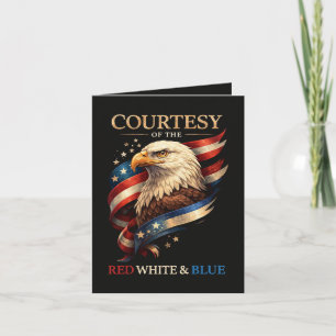 Patriotic Eagle Red White and Blue Vintage  Holiday Card