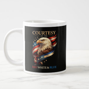 Patriotic Eagle Red White and Blue Vintage Large Coffee Mug