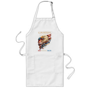 Patriotic Eagle Red White and Blue Vintage Long Apron