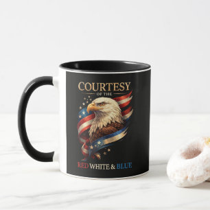 Patriotic Eagle Red White and Blue Vintage Mug