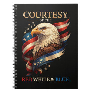 Patriotic Eagle Red White and Blue Vintage Notebook