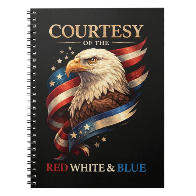 Patriotic Eagle Red White and Blue Vintage  Notebook (Front)