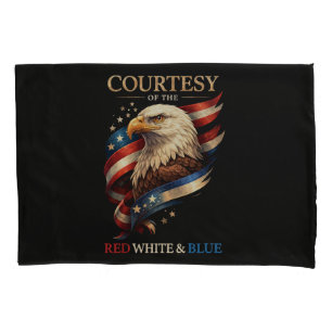 Patriotic Eagle Red White and Blue Vintage  Pillowcase