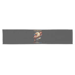 Patriotic Eagle Red White and Blue Vintage Short Table Runner