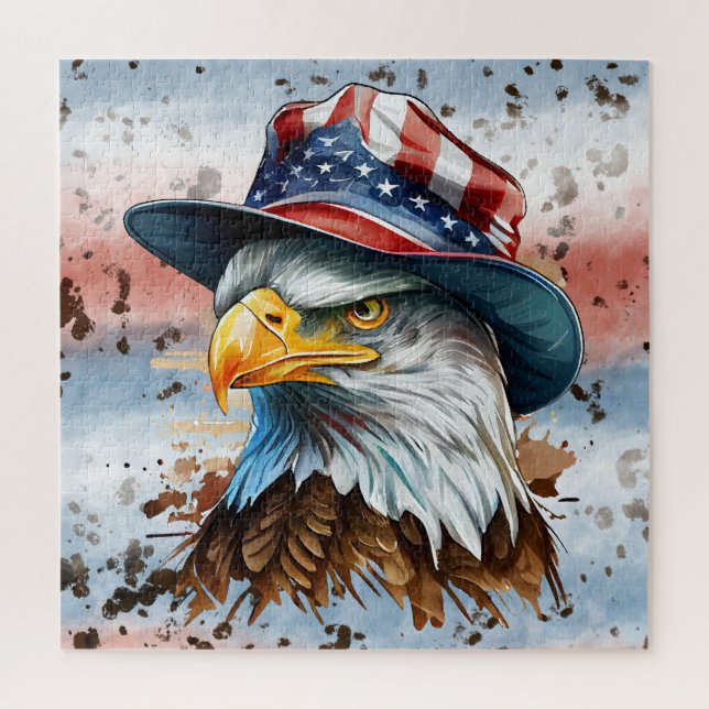 Patriotic Eagle Red White Blue America Jigsaw Puzzle (Vertical)
