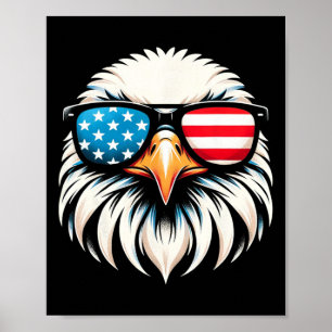 Patriotic Eagle Red White Blue Usa Flag Eagle 4th Poster