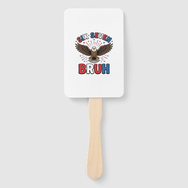 Patriotic Eagle Six Seven Bruh Vector Design_1 Hand Fan (Front)