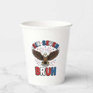 Patriotic Eagle Six Seven Bruh Vector Design_1 Paper Cups