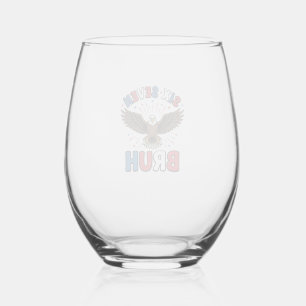 Patriotic Eagle Six Seven Bruh Vector Design_1 Stemless Wine Glass