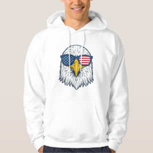 Patriotic Eagle Sunglasses Vintage Vector Design_1 Hoodie