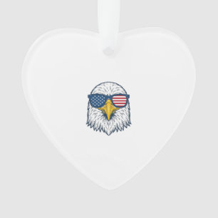 Patriotic Eagle Sunglasses Vintage Vector Design_1 Ornament