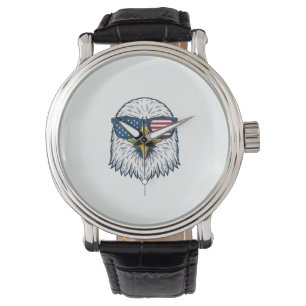 Patriotic Eagle Sunglasses Vintage Vector Design_1 Watch